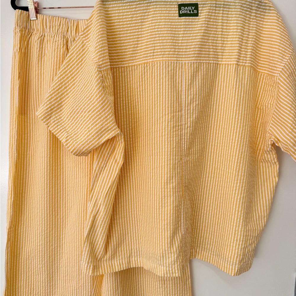 Daily Drills Yellow Striped Pajama Set - Picture 7 of 13
